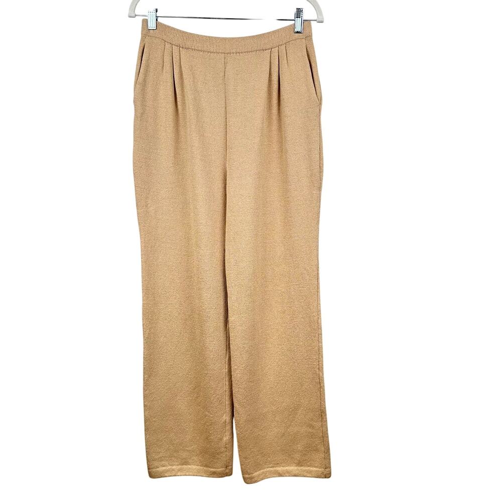 St. John Collection by Marie Gray Santana Knit Pants Pleats Tan Size 8 Old Money
